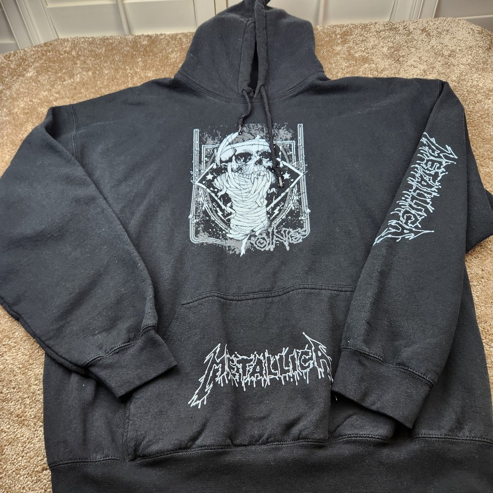 Metallica One Mummy Graphic Hoodie Mens XL Black Heavy Metal Band Sweatshirt